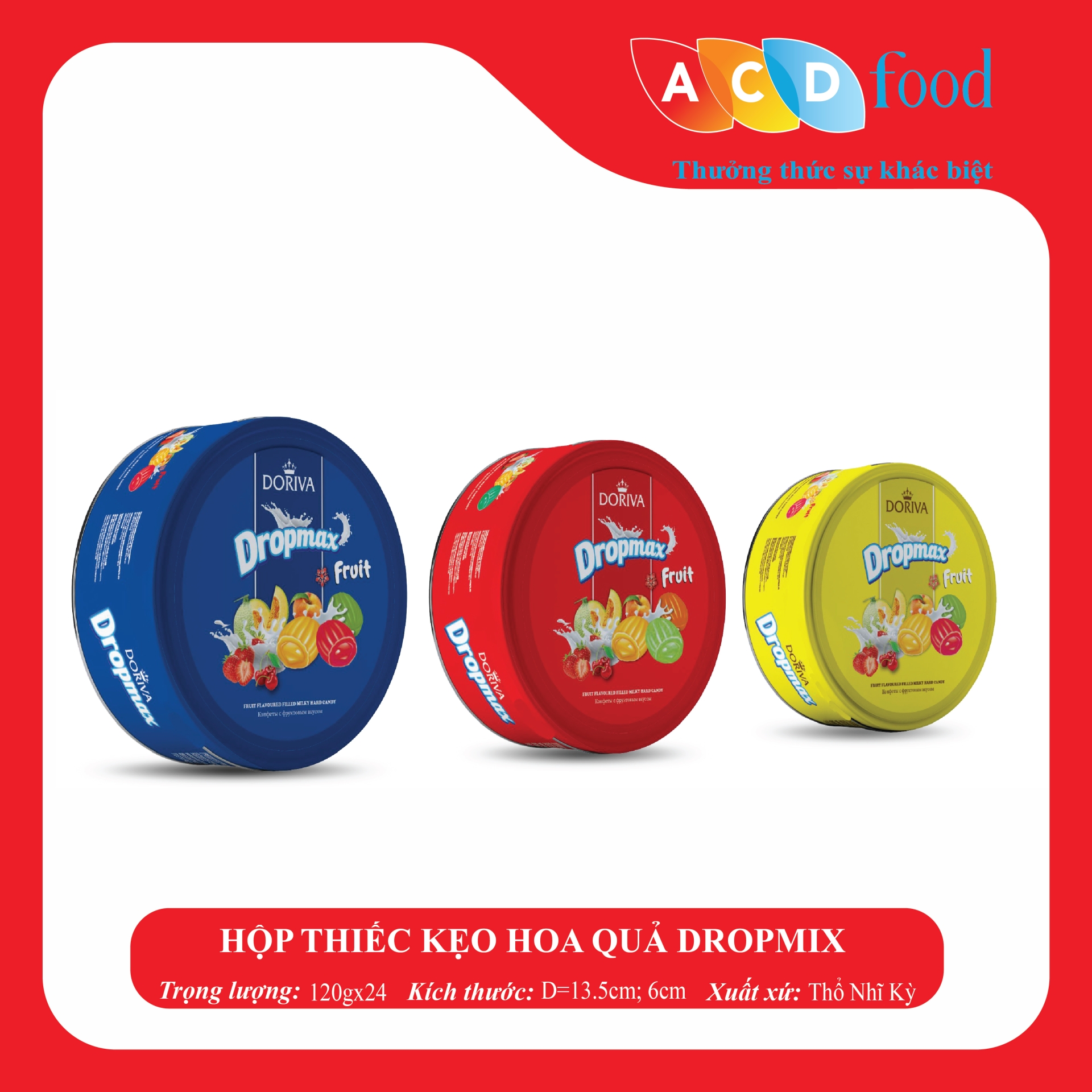 HỘP THIẾC KẸO HOA QUẢ DROPMAX